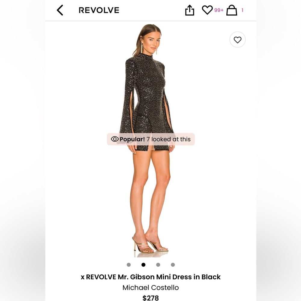 Michael Costello Black Mini Dress Mr. Gibson